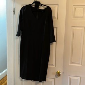 Black work dress with belt